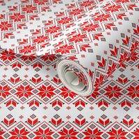 Wellspring - Star Alatyr - Ethno Ukrainian Traditional Pattern - Slavic Symbol - Small Red