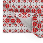 Wellspring - Star Alatyr - Ethno Ukrainian Traditional Pattern - Slavic Symbol - Small Red