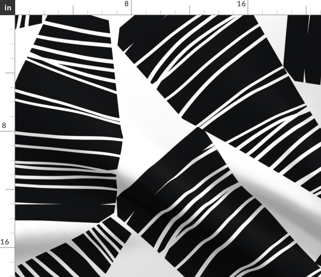 Abstract Black And White Shapes Collage - Large