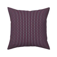 JP8  -  Miniature - Art Deco Checked Stripes in Burgundy and Teal