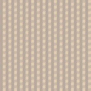 JP9 - Miniature - Art Deco Checked Stripes in Pearl Grey and Taupe