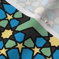 Islamic geometrics blue green black