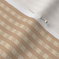 JP19 - Miniature - Art Deco Checked Stripes in Warm Beige Monochrome