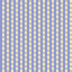 JP20 - Miniature - Art Deco Checked Stripes in Yellow and Violet