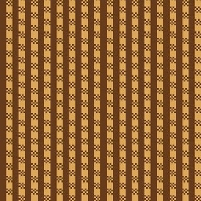 JP22 - Pecan Praline Art Deco Checked Stripes in Brown and Gold