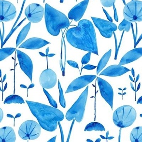 Blue plants watercolor