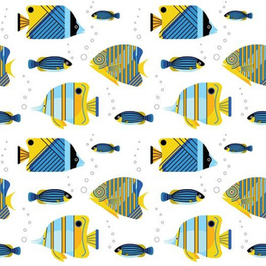 Aquarium Angelfishes and Guppy Pattern