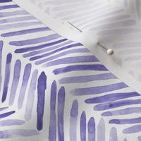 Amethyst herringbone - watercolor brush stroke abstract geometric painted pattern in purple shades
