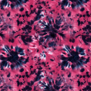Tie dye shibori colorful pink and indigo seamless pattern