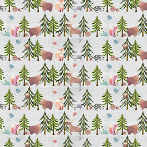 woodland walk grey linen