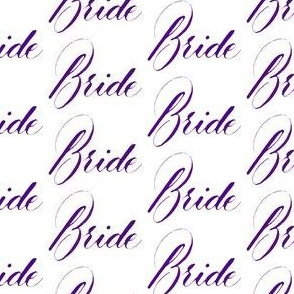 Purple Bride Hand Lettered Calligraphy
