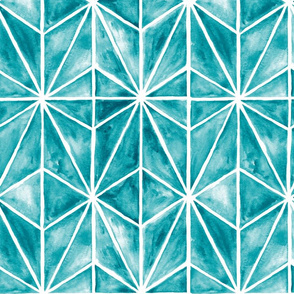 coastal stars - watercolor tile wallpaper home decor - teal - LAD20