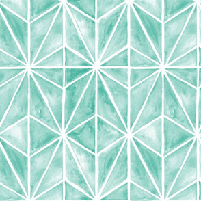 coastal stars - watercolor tile wallpaper home decor - aqua - LAD20