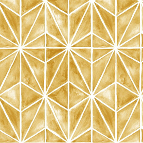 coastal stars - watercolor tile wallpaper home decor - mustard - LAD20