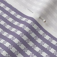 JP35 - Miniature -  Art Deco Checked Stripes in Violet Blue Mid Tone and Palest Pastel