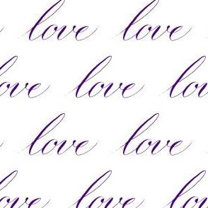Purple Love in Hand Lettered Calligraphy