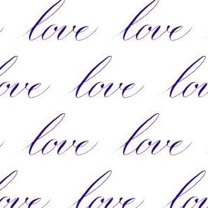 Love in Blue Hand Lettered Calligraphy