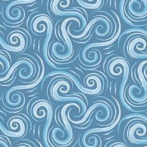 Blue watercolor swirls