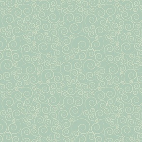 small scale spirals - zen spirals vintage light green