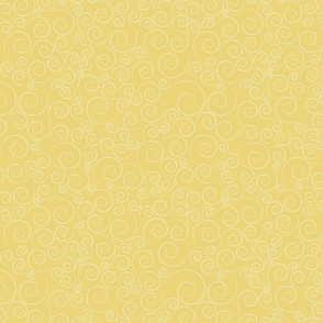 small scale spirals - zen spirals vintage light yellow - spirals fabric