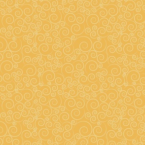 small scale spirals - zen spirals vintage yellow - spirals fabric