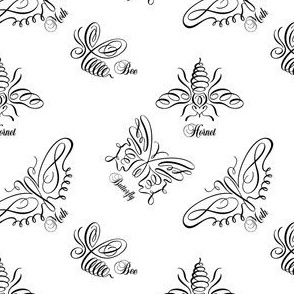 4" Curly Queue Insects Pattern