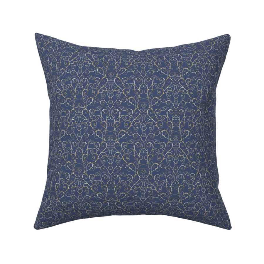 Luxury gold royal seamless pattern on navy background