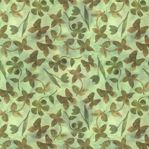 Fashion flowers and butterflies camouflage abstract seamless pattern