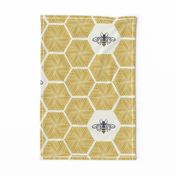 Stitched Bees & Honeycomb - Gold - Large