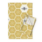 Stitched Bees & Honeycomb - Gold - Large