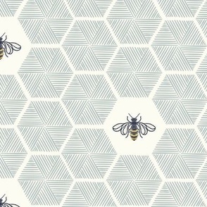 Feelyou Honey Bee Fabric by The Yard, Geometric Honeycomb Marble Print  Upholstery Fabric for Chairs, Modern Hexagon Cute Bee Decorative Fabric for