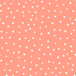 Coral Polka Dot Wallpaper
