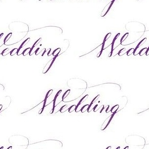 Wedding Word Collage in Purple Calligraphy