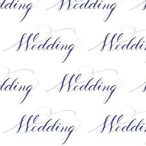 Hand Lettered Blue Wedding Calligraphy