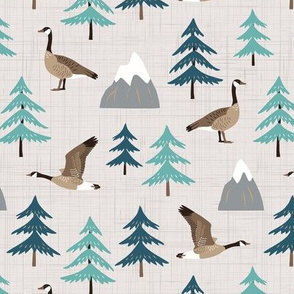 Canada Geese in Forest