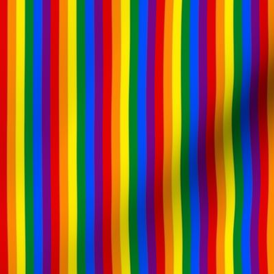 LGBT Six Rainbow 1/4" Vertical Stripes - Mini