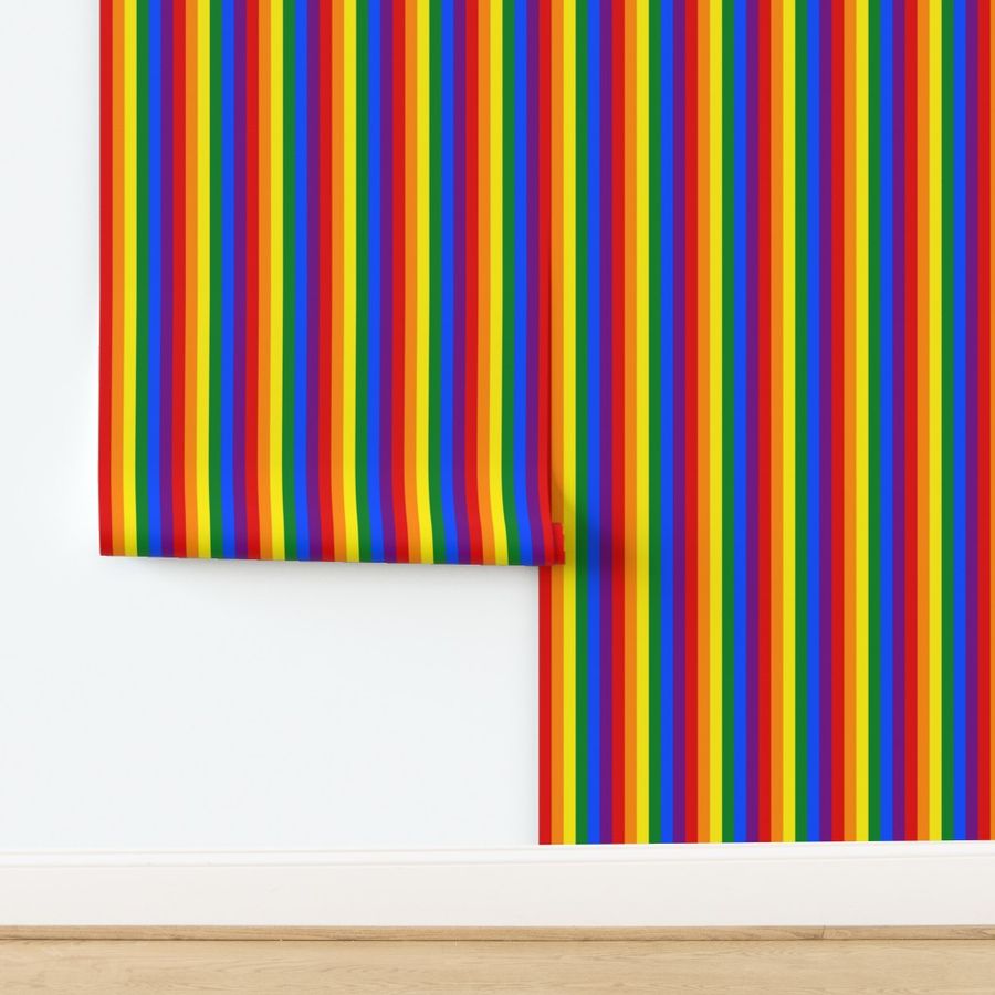 LGBT Six Rainbow 1" Vertical Stripes - Medium