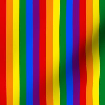 LGBT Six Rainbow 1/2" Vertical Stripes - Small