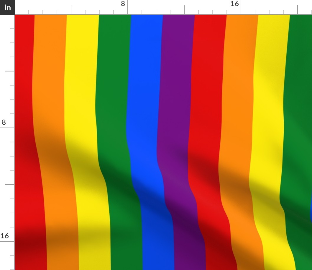 LGBT Six Rainbow 2" Vertical Stripes - Large