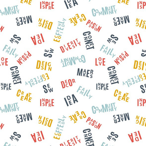 Connecting Passions- Create Sew Design Community Typography- Rainbow- Regular Scale