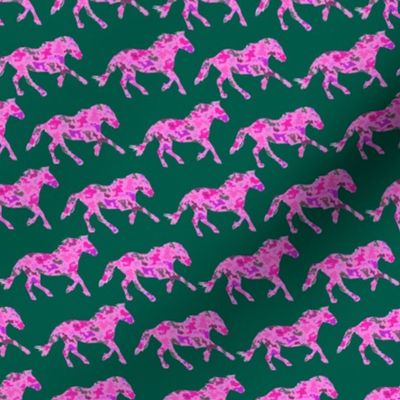 Mustangs on Pink and Green