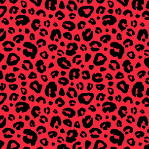 Leopard red and black abstract seamless texture