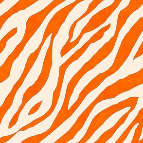 Abstract geometric orange and beige zebra  seamless pattern