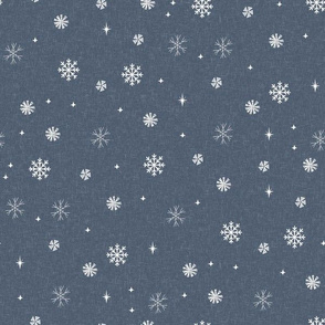 snow fabric - winter fabric - sfx3928 indigo