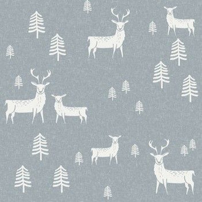 winter deer fabric - christmas design - sfx4305 quarry