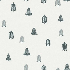 winter trees fabric - pine tree, fir tree, christmas tree - sfx5914 spruce