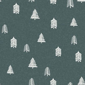 winter trees fabric - pine tree, fir tree, christmas tree - sfx5914 spruce
