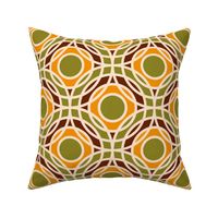 Retro Bauhaus circles orange moss green