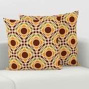 Retro Bauhaus circles MCM brown orange moss