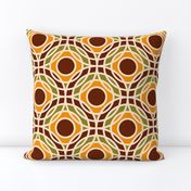 Retro Bauhaus circles MCM brown orange moss